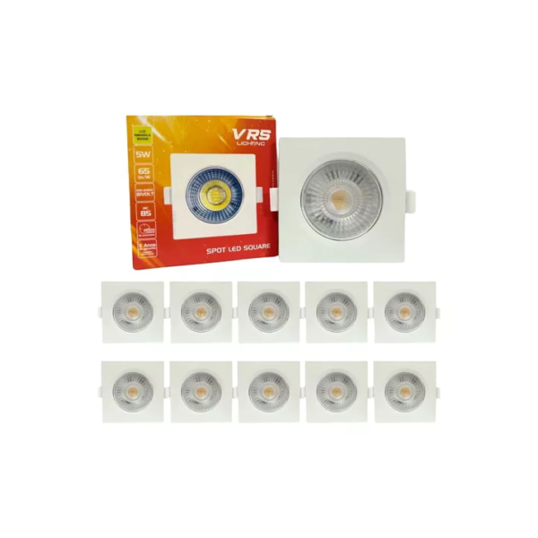 TecnologiaKit 10 Spot Quadrado Led 5w Direcionável 110v/220v Bivolt