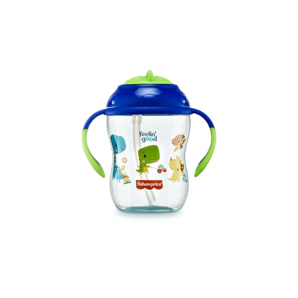 Copo de Treinamento com Canudo First Moments Blueberry Smoothie 270 ml Azul Fisher Price - BB1016