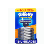 Gillette Aparelho de Barbear Prestobarba3, Barbear Rente Extra Suave, 16 Uds