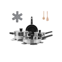 Conjunto de aço inoxidável de 4 peças jogo de panelas, panela inox fundo triplo, Conjuntos de panelas de cozinha de indução antiaderente,conjunto de panelas,panela de inox