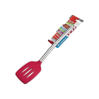 Euro Home - Espátula Vazada de Silicone Vermelho com Cabo Inox - SIL2584-VM