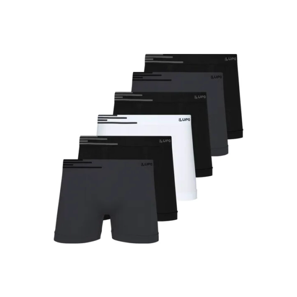 Kit 6 Cuecas Boxer Lupo Microfibra Sem Costura Box Original