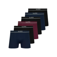 Kit 6 Cuecas Boxer Lupo Microfibra Sem Costura Box Original