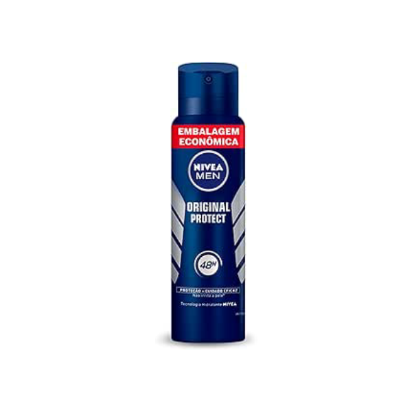 NIVEA MEN Desodorante Antitranspirante Aerossol Original Protect 200ml - Proteção eficaz de 48 horas contra suor e mau odor, desenvolvido especialmente para prevenir irritações na pele