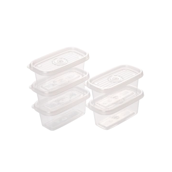 Conjunto de Potes Retangulares Pop Pequeno com 5 Unidades, Plasútil