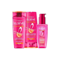 L'Oréal Paris Elseve Liso dos Sonhos Kit Shampoo, Condicionador e Sérum, com Tecnologia Ativada por Calor para um Liso por 1 Semana, Efeito Antifrizz e Barreira Protetora Contra Umidade