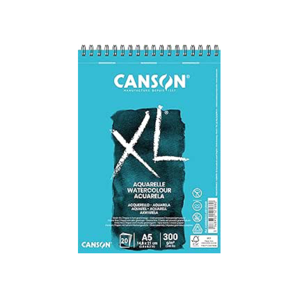 Bloco Espiralado XL A5 300g/m², Canson, Aquarelle, 20 Folhas