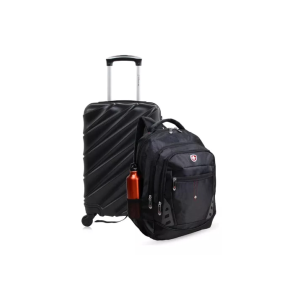 Kit Mala De Bordo Preta Havana + Mochila Fuji Swiss Move