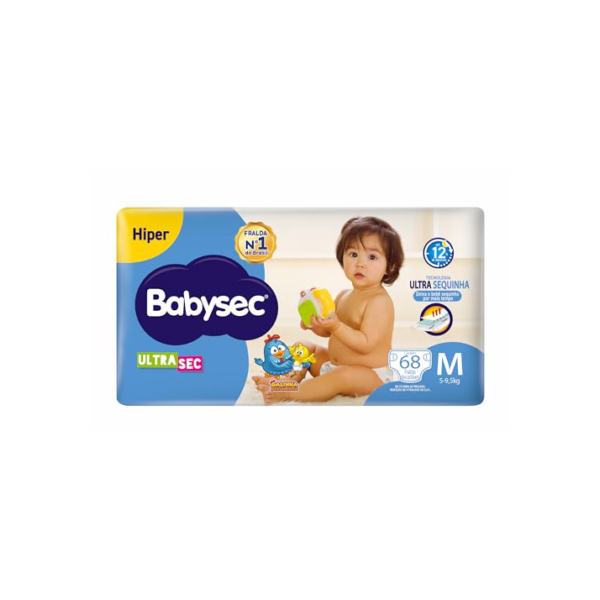 Babysec Fraldas Descartáveis Ultrasec Galinha Pintadinha, 72 Unidades, Tamanho M 5 - 9, 5 Kg, Babysec, Azul, M
