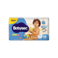 Babysec Fraldas Descartáveis Ultrasec Galinha Pintadinha, 72 Unidades, Tamanho M 5 - 9, 5 Kg, Babysec, Azul, M
