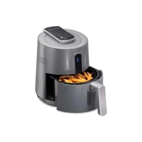 Fritadeira Air Fryer Eletrica Antiaderente Painel Digital Inteligente 6 Funções Pré-programadas Até 200°c Forno Fryer 3,5 Litros 1400 W De Potência Sem Oléo Cor Cinza - Hamilton Beach