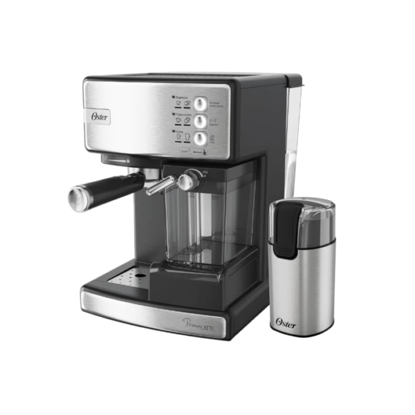 Oster Kit Cafeteira Nova PrimaLatte Inox e Moedor de Café Elétrico Inox Oster - 127V