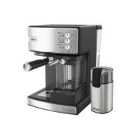 Oster Kit Cafeteira Nova PrimaLatte Inox e Moedor de Café Elétrico Inox Oster - 127V