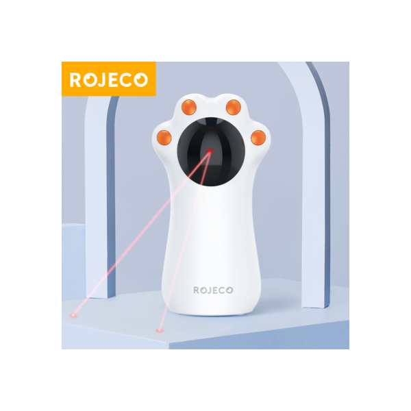 Rojeeco brinquedo laser automático para gatos, brinquedos inteligentes interativos, led, movimento, ativado, animal de estimação, portátil, sem fio, acessórios de brinquedo para gatos