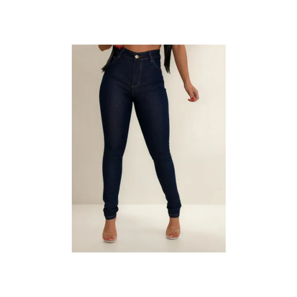 Calça Jeans Feminina Cintura Alta C/ Elastano Levanta Bumbum