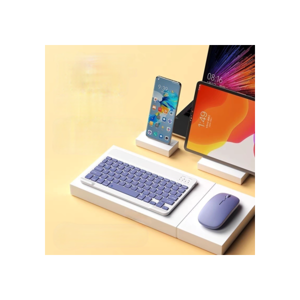Kit Teclado E Mouse Bluetooth 5.2 Compatível Pc iPhone Android