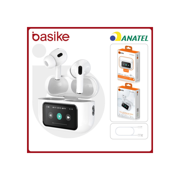 Basike Smart Touch Screen Bluetooth 5.4 Suporte APP Fone De Ouvido ANC Cancelando Ruído De Fones Sem Fio Com Viso