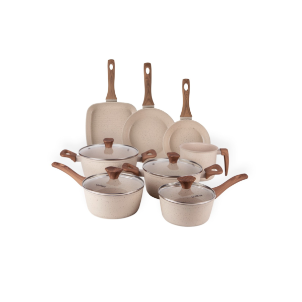 Jogo de Panelas Revestimento Cerâmico Antiaderente 8 Peças Cozilux Linen Ceramic