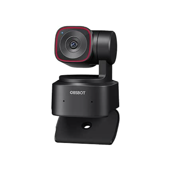 OBSBOT Tiny 2 Lite 4K Webcam PC, câmera de streaming PTZ com rastreamento IA e sensor 1/2", controle gestos HDR microfones webcam computador mesa laptop reunião videochamadas 4K@30fps / 1080@60fps