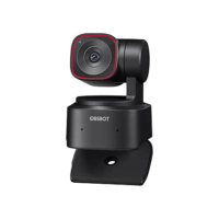 OBSBOT Tiny 2 Lite 4K Webcam PC, câmera de streaming PTZ com rastreamento IA e sensor 1/2", controle gestos HDR microfones webcam computador mesa laptop reunião videochamadas 4K@30fps / 1080@60fps