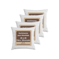 Kit 4 Enchimento para Almofadas Fibra Siliconada 45x45 cm