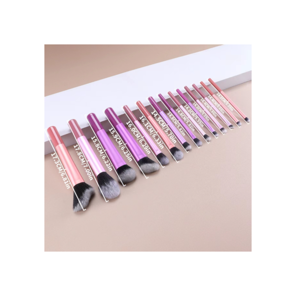 14 Conjunto de Escova de Maquiagem Profissional com Escova em Pó Solto e Escova de Pó Blush