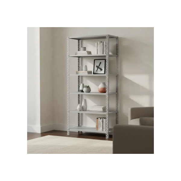 Estante De Aço 42cm 6 Bandejas Linha Pesada C/ Coluna L3 Cinza