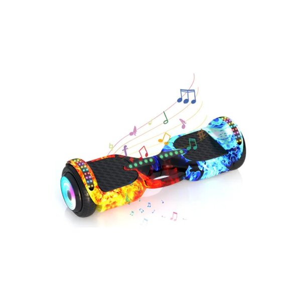 Hoverboard Elétrico Skate Overboard 6.5 Led Bluetooth Cor Fogo Gelo 110V-220v