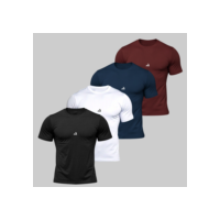 Kit 4 Camiseta Dry Masculina Manga Curta Fitness Academia Corrida CrossFit Poliester Premium