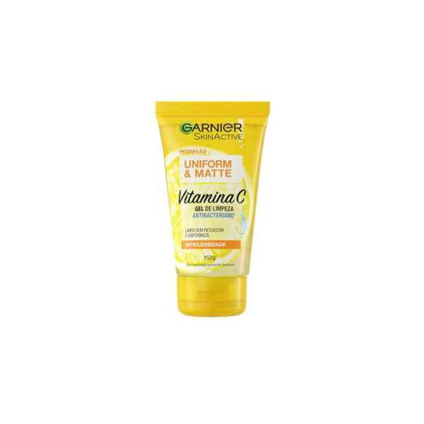 Gel de Limpeza Facial Antibacteriano Garnier Uniform & Matte Vitamina C, 150ml
