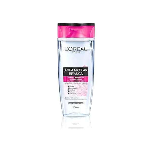Água Micelar Bifásica L'Oréal Paris Solução de Limpeza 5 em 1, 200ml