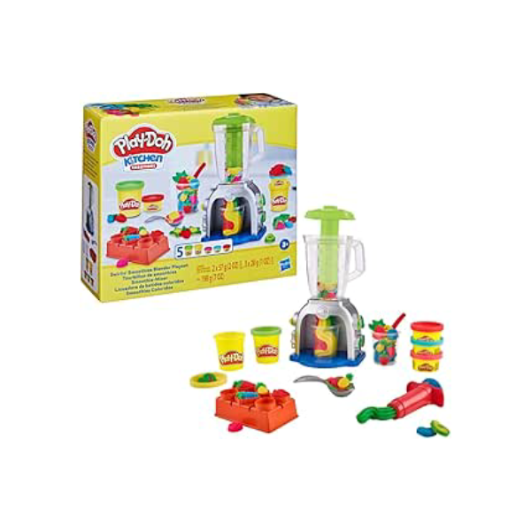 Play-Doh, Massinha de Modelar Infantil, Smoothies Coloridos - Conjunto de Brinquedo com Liquidificador de Brinquedo, Acessórios e 5 Potes - A partir de 3 Anos