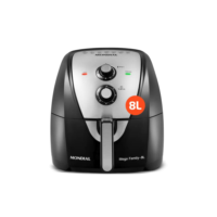Fritadeira Sem Óleo Air Fryer 8L, Mondial, Preto/Inox, 1900W, 110V - AFN-80-BI