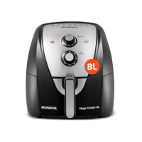 Fritadeira Sem Óleo Air Fryer 8L, Mondial, Preto/Inox, 1900W, 110V - AFN-80-BI