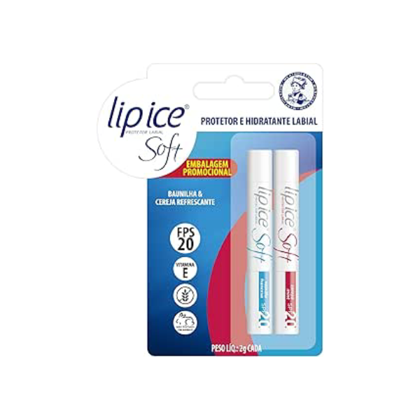 Pack Soft Baunilha com Cereja Refrescante, Lip Ice