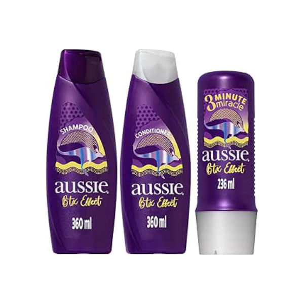 Aussie Kit Btx Effect Fios Nutridos e Alinhados Shampoo 360ml e Condicionador 360ml e 3 Minutos Milagrosos 236ml