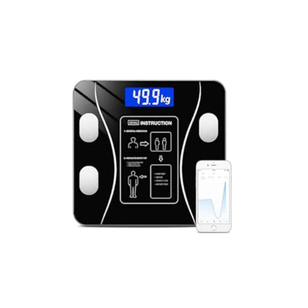 Balança Corporal Bioimpedância Premium Com Visor Inteligente Bluetooth Composição Corporal Peso Até 180kg Controle da Sua Saúde Completo Com Aplicativo