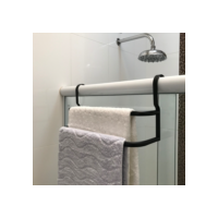 Porta Toalhas Duplo Toalheiro Para Box Preto Fosco 60cm