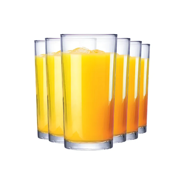 Jogo de Copos de Vidro Long Drink para Água e Suco 255ml 6pcs Ruvolo