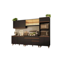 Cozinha Completa Madesa Reims 310001 Com Armário E Balcão Cor Preto