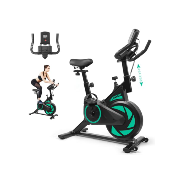 Bicicleta Ergométrica Fitness Spinning, Bicicleta Ergométrica Indoor com Ajuste de Resistência, Monitor LCD e Assento Confortável, Bike de Exercício Interno, Bike Ergometrica, Bicicleta Estática