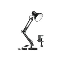 Luminária Mesa Abajur Quarto Articulável Com Garra E Base Cor Preto - Marca Camperluz