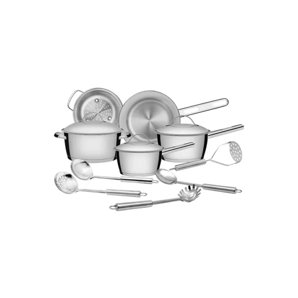 Jogo De Panelas Tramontina Allegra 10 Peças Aço Inox Indução