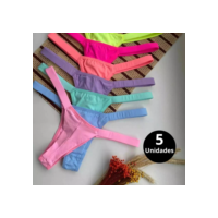 Kit C/5 Calcinha Fio Dental Fio Duplo Calcinha Feminina Lingerie Sensual