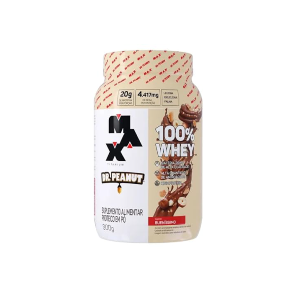 100% Whey Max Titanium x Dr. Peanut (900g), Sabor Bueníssimo