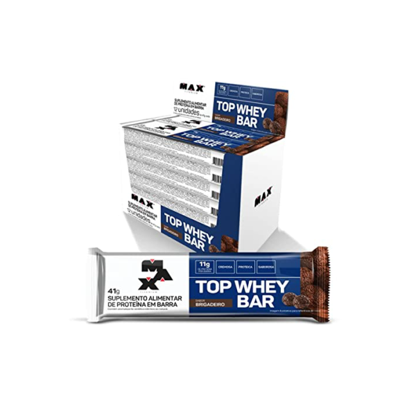 Max Titanium Top Whey Bar - 12 Unidades De 41G Brigadeiro -