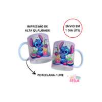 Caneca Porcelana Personalizada Stitch Lilo Personalizada Com Seu Nome