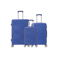 SANTINO, Conjunto de Malas Ocean Drive 3 Pç Rígida Santino MZV503J Cor: Azul Petroleo