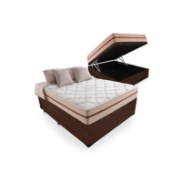 Cama Box Com Baú Casal + Colchão De Molas Ensacadas - Anjos - Classic 22x188x138cm