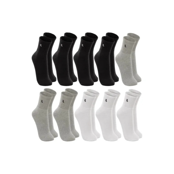 Kit 10 Pares Meia Lupo Original Masculina Cano Médio Algodão